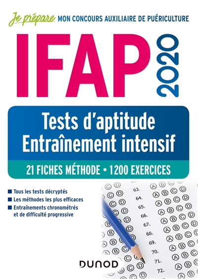 IFAP 2020 : tests d'aptitude, entraînement intensif : 21 fiches méthode, 1.200 exercices