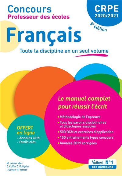 Français, CRPE 2020-2021 : le manuel complet pour réussir l'écrit