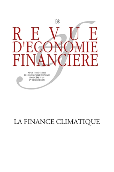 Revue d'économie financière, n° 138. Finance climatique