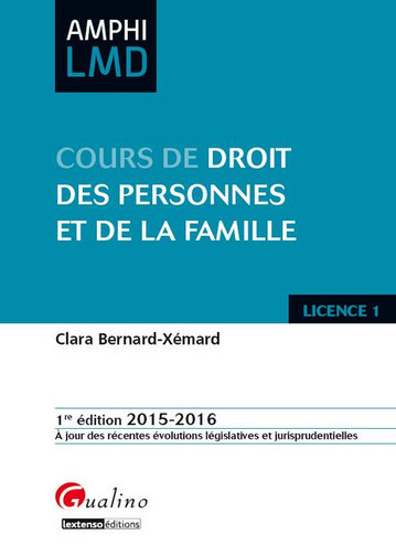 Cours de droit des personnes et de la famille : 2015-2016