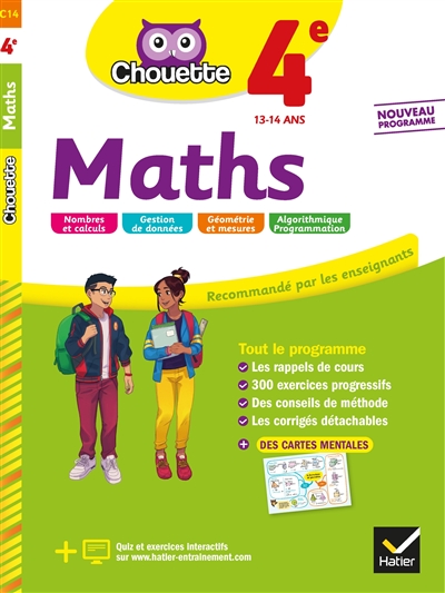 Maths 4e, 13-14 ans : nouveau programme