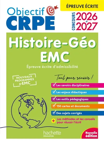 Histoire géo, EMC : épreuve écrite d'admissibilité : concours 2026 et 2027, nouveaux programmes d'EMC