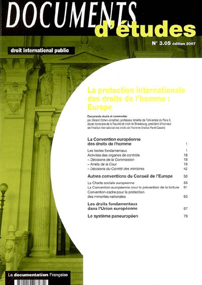 La protection internationale des droits de l'homme, Europe