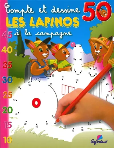 Compte et dessine les Lapinos 50. A la campagne