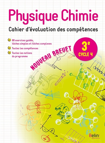 physique chimie 3e, cycle 4 : cahier d'évaluation des compétences : nouveau brevet