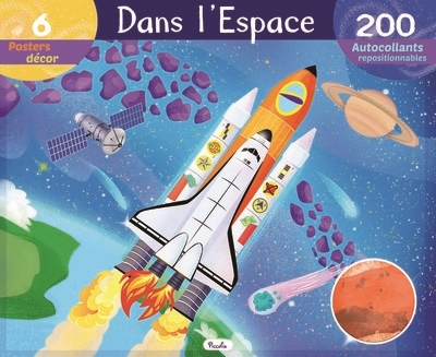 Dans l'espace : 6 posters décor, 200 autocollants repositionnables