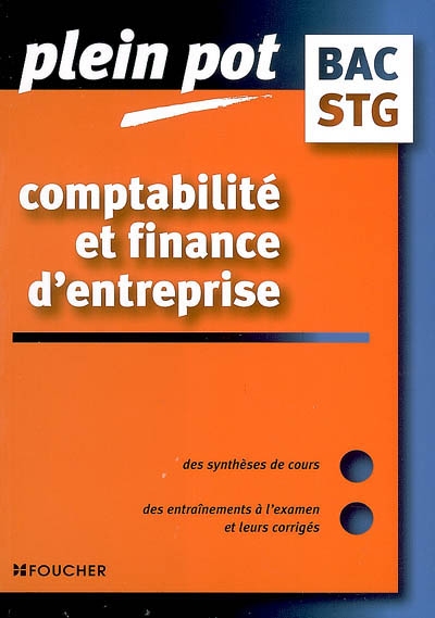 Comptabilité et finance d'entreprise bac STG