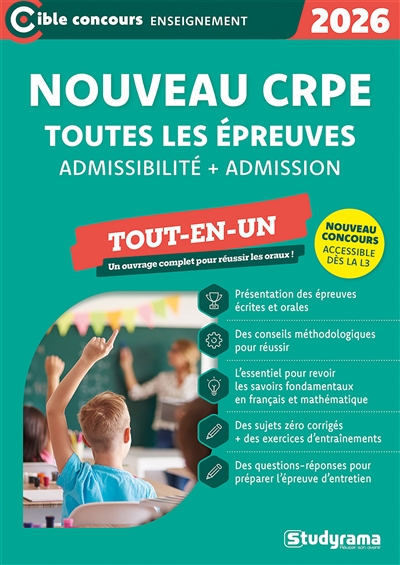 Nouveau CRPE, toutes les épreuves : admissibilité + admission : tout-en-un, 2026