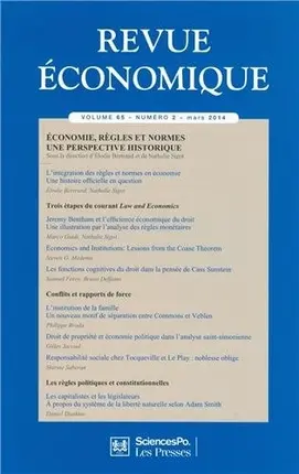 Revue économique, n° 65-2. Economie, règles et normes : une perspective historique
