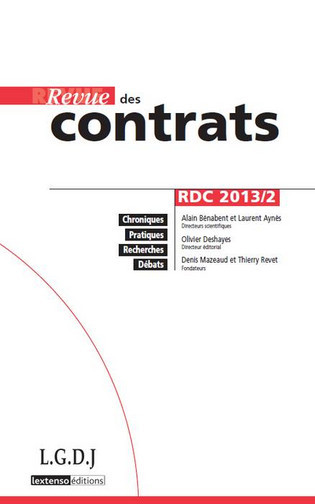 Revue des contrats, n° 2 (2013)