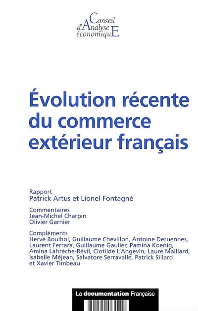 Evolution récente du commerce extérieur français