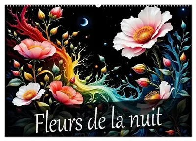 Fleurs de la nuit (Calendrier mural 2026 DIN A2 vertical), CALVENDO calendrier mensuel : Des nuits magiques dans une mer de fleurs, un plaisir pour toute l'année.
