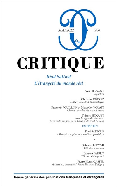 Critique, n° 900. Riad Sattouf : l'étrangeté du monde réel