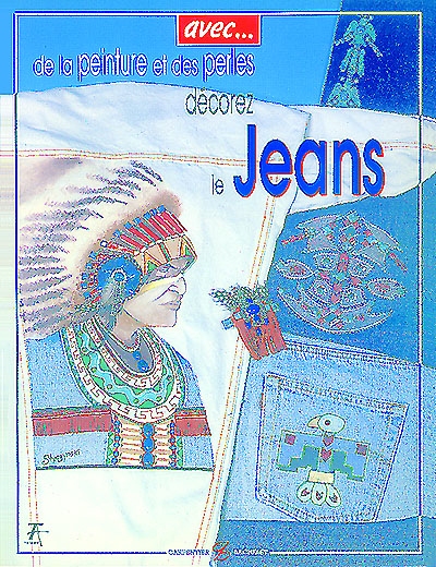 Avec de la peinture et des perles, décorez le jeans