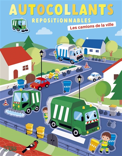 Les camions de la ville : autocollants repositionnables