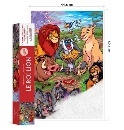 Poster Le roi lion : colorie les chiffres et découvre l'image Poster Le roi lion : colorie les chiffres et découvre l'image