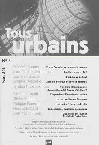 Tous urbains, n° 5 (2014)