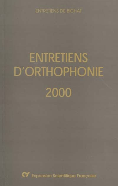 Entretiens d'orthophonie 2000