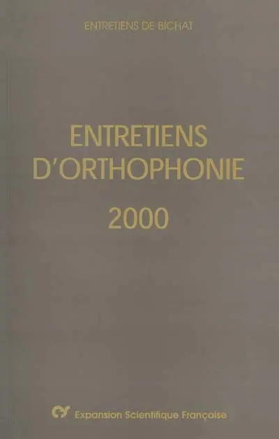 Entretiens d'orthophonie 2000