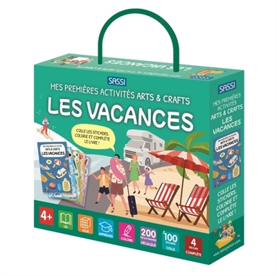 Les vacances : colle les stickers, colorie et complète le livre !