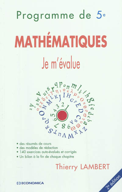 Mathématiques, programme de 5e