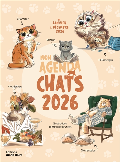 Mon agenda chats 2026 : de janvier à décembre 2026