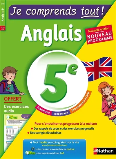 Je comprends tout ! Anglais 5e, 12-13 ans : nouveau programme