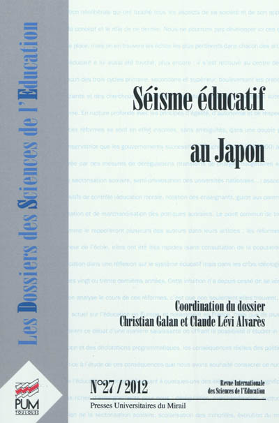 dossiers des sciences de l'éducation (les), n° 27. séisme éducatif au japon