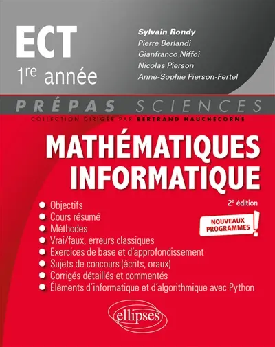 Mathématiques informatique ECT 1re année : nouveaux programmes