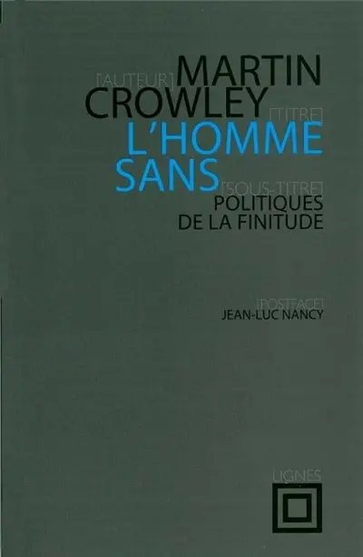 L'homme sans : politiques de la finitude