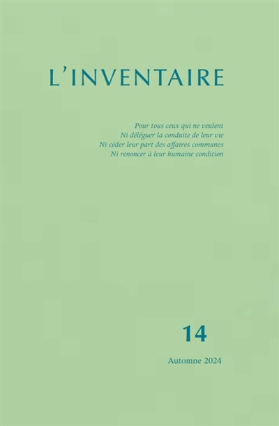 Inventaire (L'), n° 14
