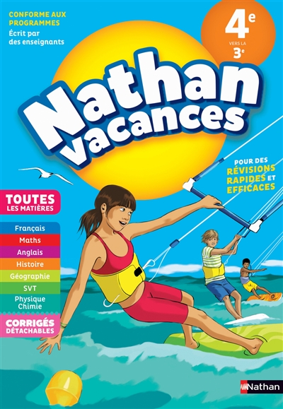 Nathan vacances, 4e vers la 3e : toutes les matières