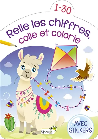 Relie les chiffres, colle et colorie : 1-30