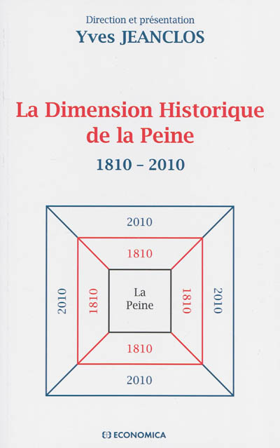 La dimension historique de la peine : 1810-2010 : bicentenaire du Code pénal de 1810, colloque international de Strasbourg 27-28 mai 2010