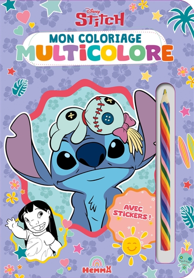 Disney Stitch : Mon coloriage multicolore : Avec stickers !