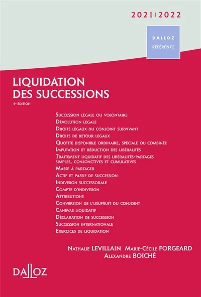 Liquidation des successions : 2021-2022