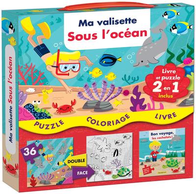 Ma valisette sous l'océan : contient un livre et un grand casse-tête double face !