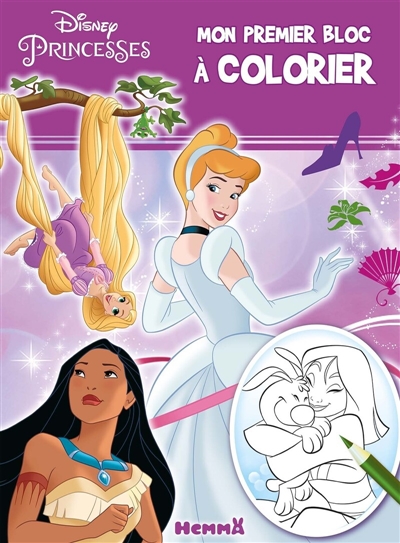 Disney Princesses : Mon premier bloc à colorier (Cendrillon, Pocahontas, Raiponce)