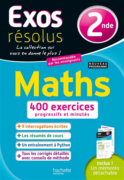 Maths, 2de : 400 exercices progressifs et minutés : nouveau programme