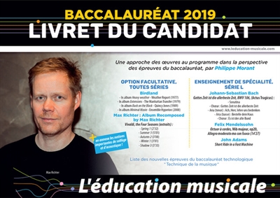Education musicale (L'). Baccalauréat 2019 : livret du candidat
