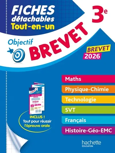 Fiches détachables tout-en-un 3e : brevet 2026