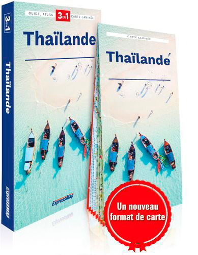 thaïlande : 3 en 1 : guide, atlas, carte laminée