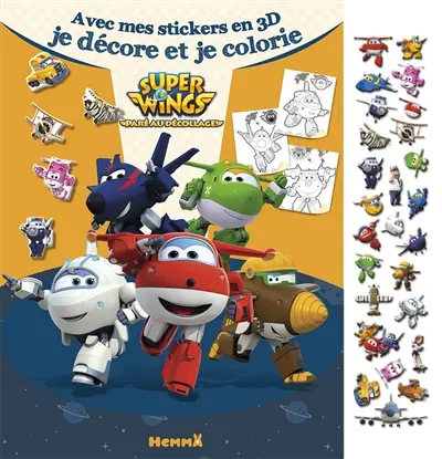 Super Wings, paré au décollage : avec mes stickers en 3D je décore et je colorie