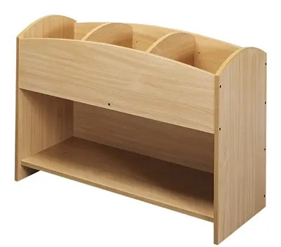 Bac à livres. 3 cases, hêtre