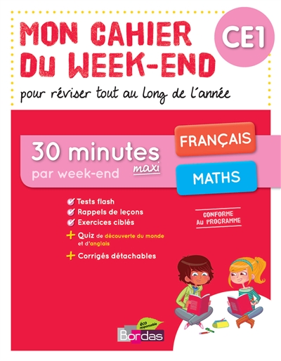 Mon cahier du week-end CE1 : français, maths : pour réviser tout au long de l'année