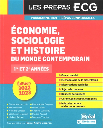 Economie, sociologie et histoire du monde contemporain : prépas commerciales 1re et 2e années : programme 2021