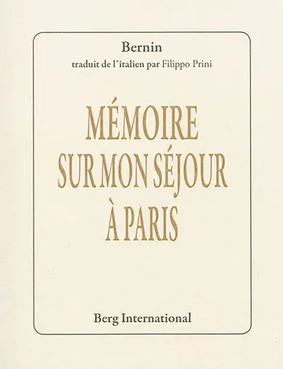 Mémoire sur mon séjour à Paris