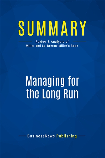 Summary : Managing for the...