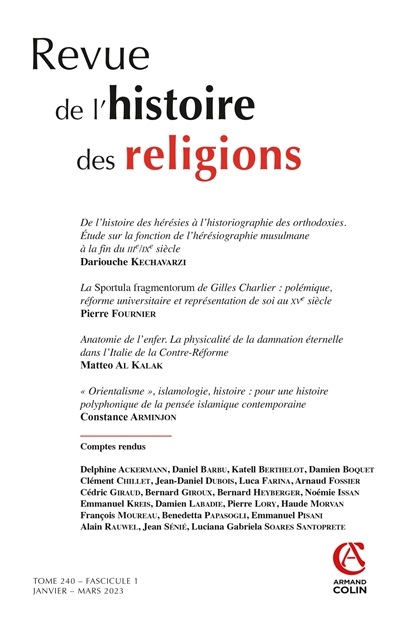 Revue de l'histoire des...