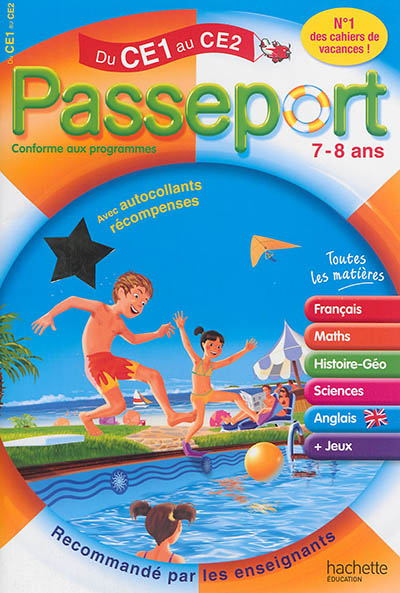 Passeport du CE1 au CE2, 7-8 ans : avec autocollants récompenses